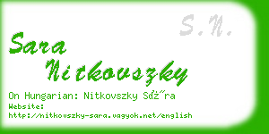 sara nitkovszky business card